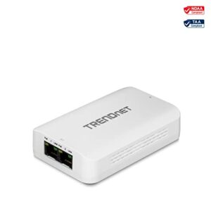 TRENDnet 2-Port Gigabit PoE++ Extender, 1 x Gigabit PoE++ in Port, 2 x Gigabit PoE Out Ports, Extends 100m (328 ft) Up to 200m (656 ft), Daisy Chain 4 Units for up to 500m (1640 ft), Black, TPE-BE200