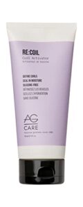 ag care re:coil curl activator curl cream with keratin amino acids - ultra-nourishing curly hair cream for defined, healthy curls, 6 fl oz