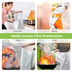 Guardryshely Fire Blanket for Home, Emergency Fire Blanket Kitchen, Easy to Store Fire Suppression Blanket, Fiberglass Fire Blanket Emergency for Grill, Car, Fireplace (39 in x 39 in), 2 Packs