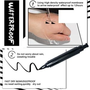 AMY'S DIARY Eyeliner Stamp 2 Pens Winged Stamp Eyeliner, Perfect Wing Cat Eye Stencil Stamp for All Eye Shapes, Winged Eyeliner Stamp, Perfect Wing Cat Eye Liner, Waterproof & Smudge-proof