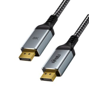 fairikabe DisplayPort 1.4 Cable, DP 8K Cable 6.6ft (8K@60Hz, 4K@144Hz, 2K@240Hz), Display Port Cable 1.4 Support 32.4Gbit/s, HDR 10, HBR3, FreeSync, G-sync, DSC1.2