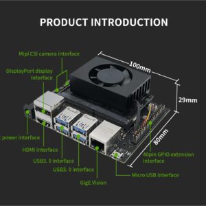 Jetson Nano 4GB RAM 16G eMMC onboard for AI Robotics Machine Learning (Heat Sink Version)