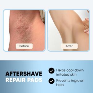 Ingrown Hair Pads Razor Bump Stopper Eliminate Ingrown Hair Strawberry Legs Butt Acne Soothe Bumps Scars Irritation Rashes Shaving Remedy Gentle Exfoliating Treatment Wipes After Shave Bikini Bump