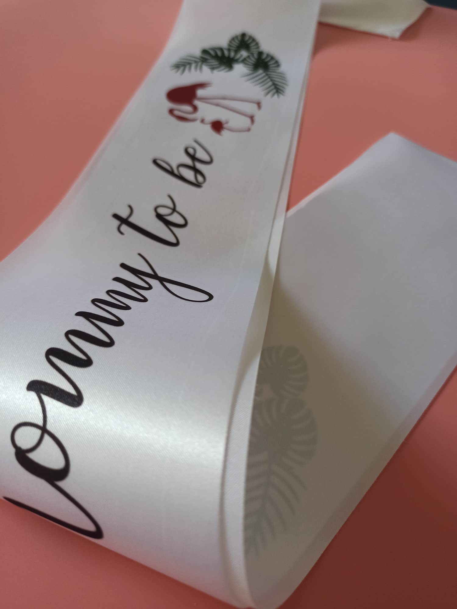 Mommy to Be Sash for Baby Shower - Flamingo and Palm leaf Sash for New Mom -Gift Ideal for Gender Reveal, Pregnancy Announcement, Welcome Baby,Pink or Blue Party Decorations