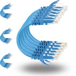 Rapink Patch Panel 24 Port Cat6 Bundle with Patch Cables Cat6 1ft 24 Pack blue