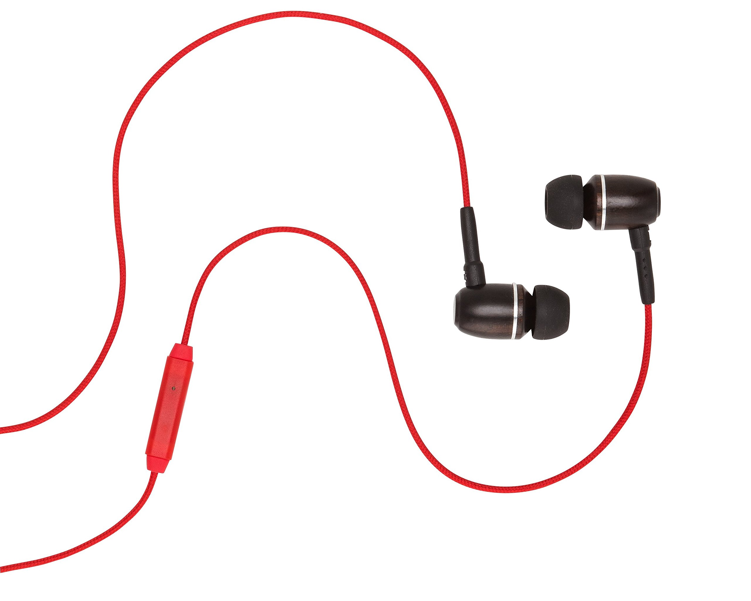 Onyx Noise Cancelling in-Ear Wired Headphones with Mic, 3.5mm Plug Compatible with iPhones, iPads, Android Phones, Computers & Laptops (Red)