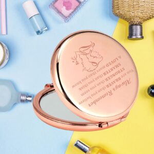 KEYCHIN Beauty Fairy Movie Pocket Mirror Princess Fans Gifts Always Remember You are Braver Stronger Smarter Than You Think Compact Mirror for Women Girls Teenagers (Beauty Mirror-RG)