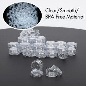 ZEJIA Sample Containers, Tiny Sample Jars with Lids, 5 Gram Cosmetic Containers with lids, Clear Lip Balm Containers (50 Pieces)