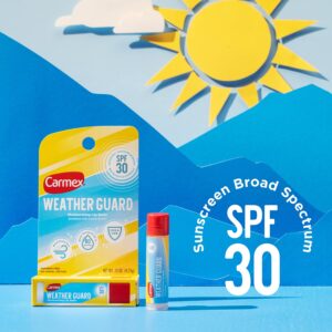 Carmex Weather Guard Moisturizing Lip Balm Stick with SPF 30, 0.15 Oz, 2 Pack