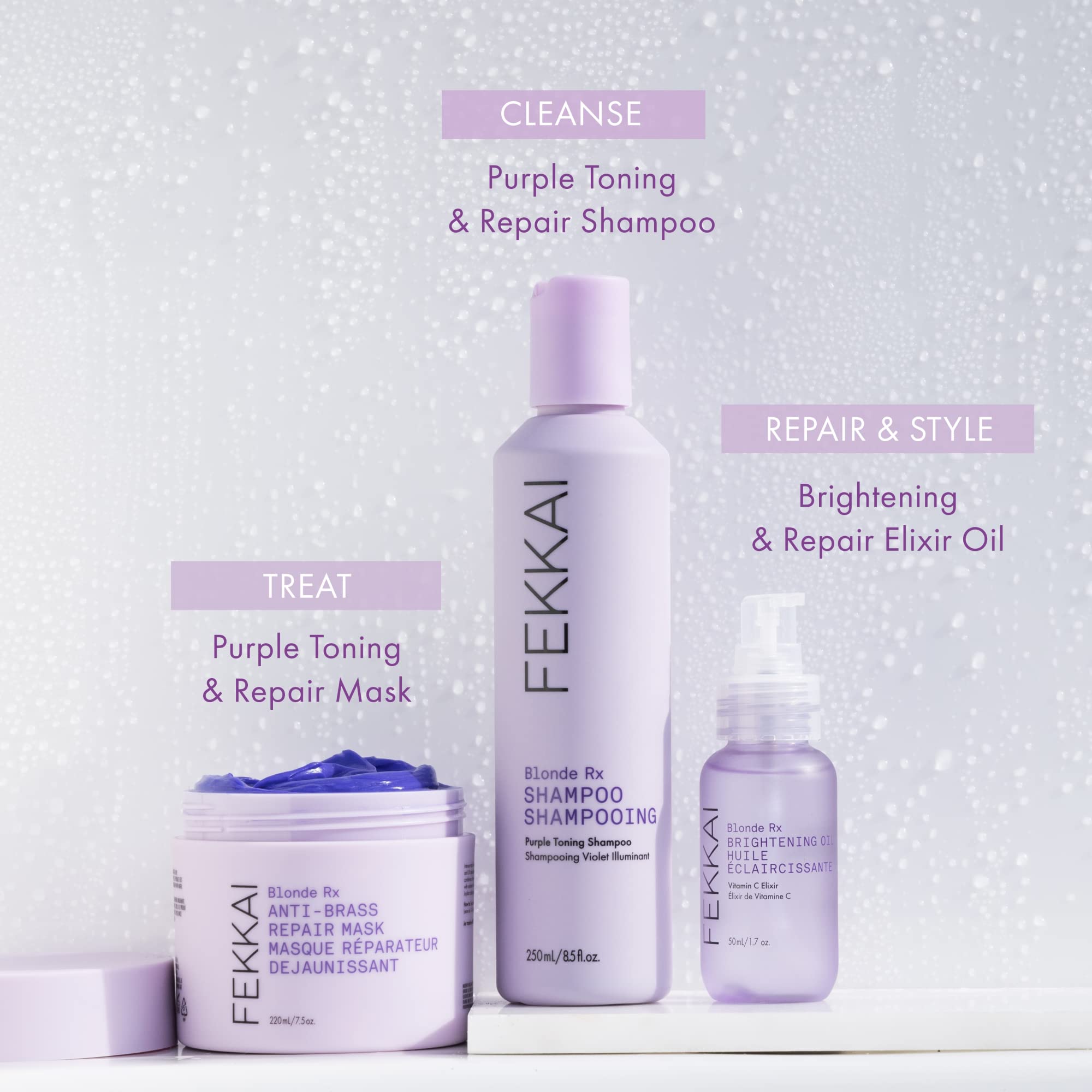 Fekkai Blonde Rx Purple Shampoo - 2 oz - Leaves Hair 3X Stronger with 67% Less Breakage - Free of Sulfates, Parabens, Phthalates - Vegan, Cruelty-Free