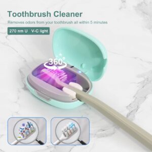 ELMWAY Toothbrush Holder, Toothbrush Cleaner Case, Portable USB Charging Toothbrush Cover with U V-C Light, Travel Toothbrush Holder