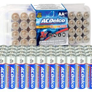 ACDelco 40-Count AA Batteries, Blue & ltraMAX 20-Count AAA Batteries, Alkaline Battery with Advanced Technology, 10-Year Shelf Life, Recloseable Packaging