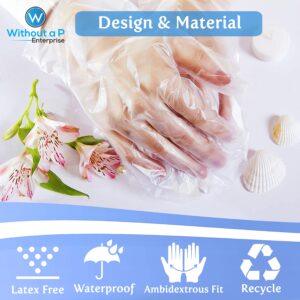 Without A P BULK (500 Count) LARGE Disposable Food Service Poly Gloves Cleaning BPA/Latex and Powder free for Kitchen,Cooking, Food Prep, BBQ (500, Large)