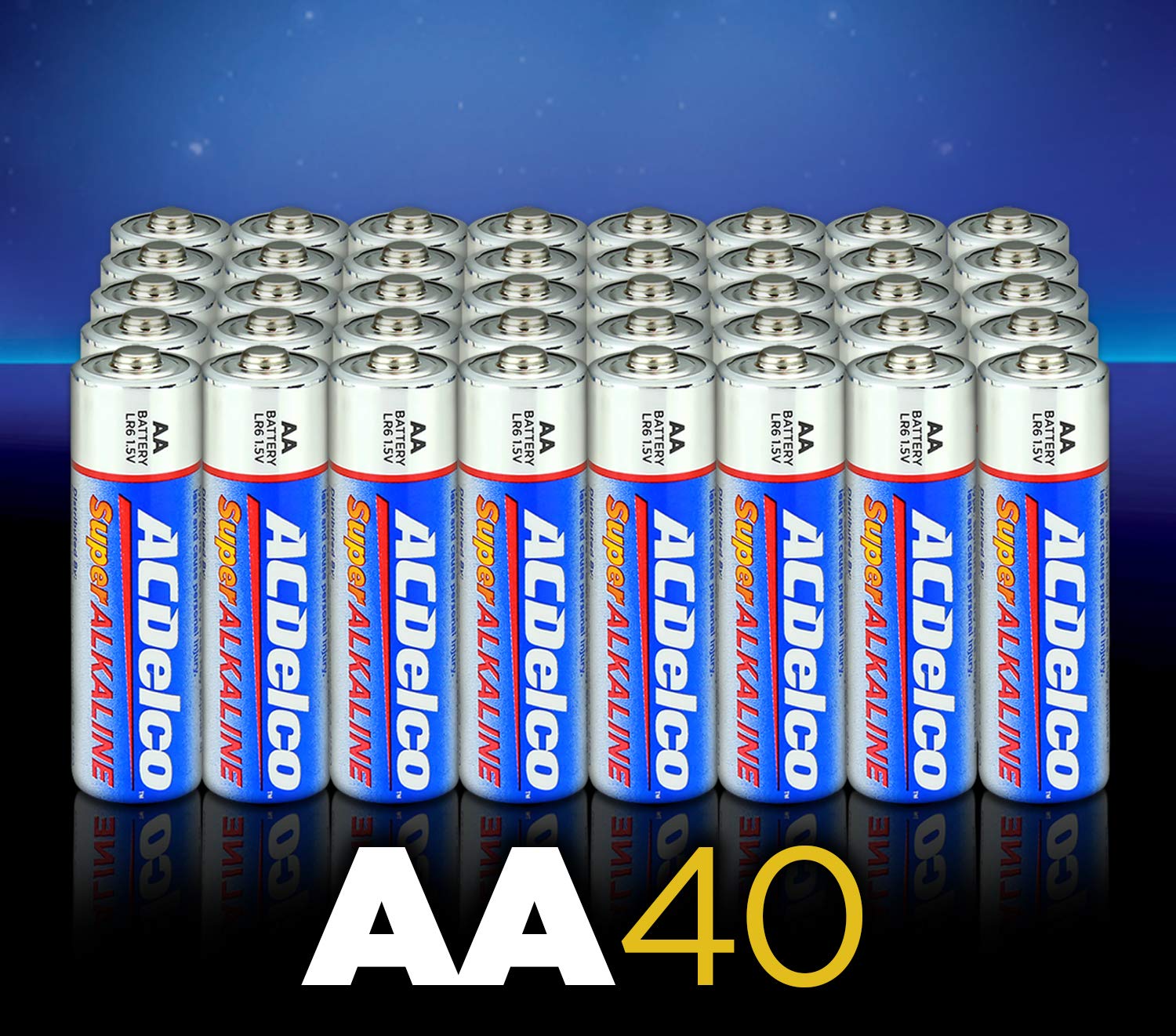 ACDelco 40-Count AA Batteries, Blue & ltraMAX 20-Count AAA Batteries, Alkaline Battery with Advanced Technology, 10-Year Shelf Life, Recloseable Packaging