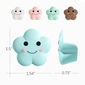 WAYUTO 4-Pack Cute Flower Silicone Baby Table Sharp Edge Protectors Soft 100% Covered Child Furniture Corner Fireplace Guard Edge Safety Bumpers Cushion 3M Adhesive Round Cloud Edge White