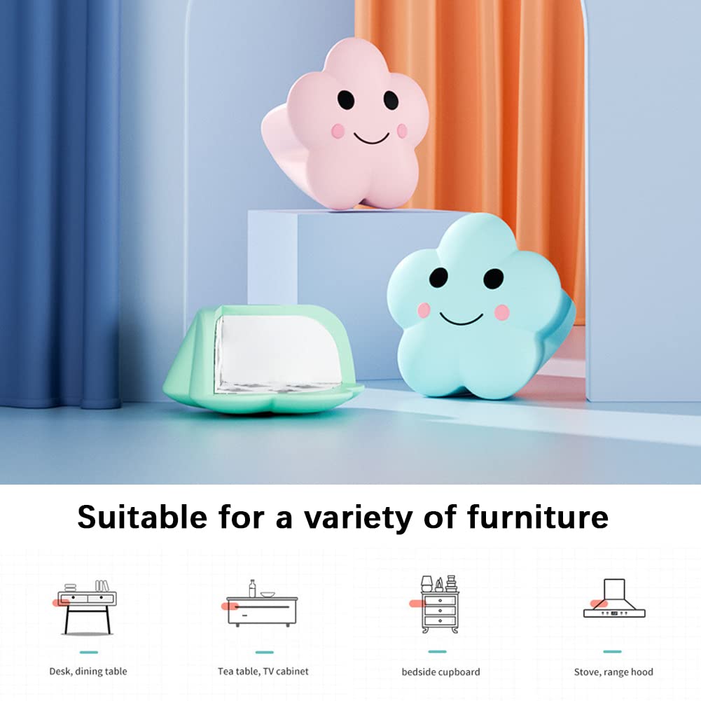 WAYUTO 4-Pack Cute Flower Silicone Baby Table Sharp Edge Protectors Soft 100% Covered Child Furniture Corner Fireplace Guard Edge Safety Bumpers Cushion 3M Adhesive Round Cloud Edge White