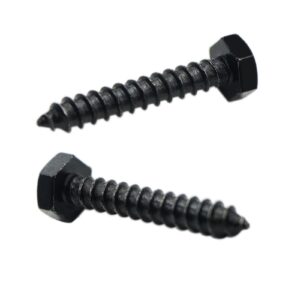 Qlvily 25PCS Stainless Steel Black Lag Bolts 1/4" x 1-1/2" Hex Lag Screws, Washers Included