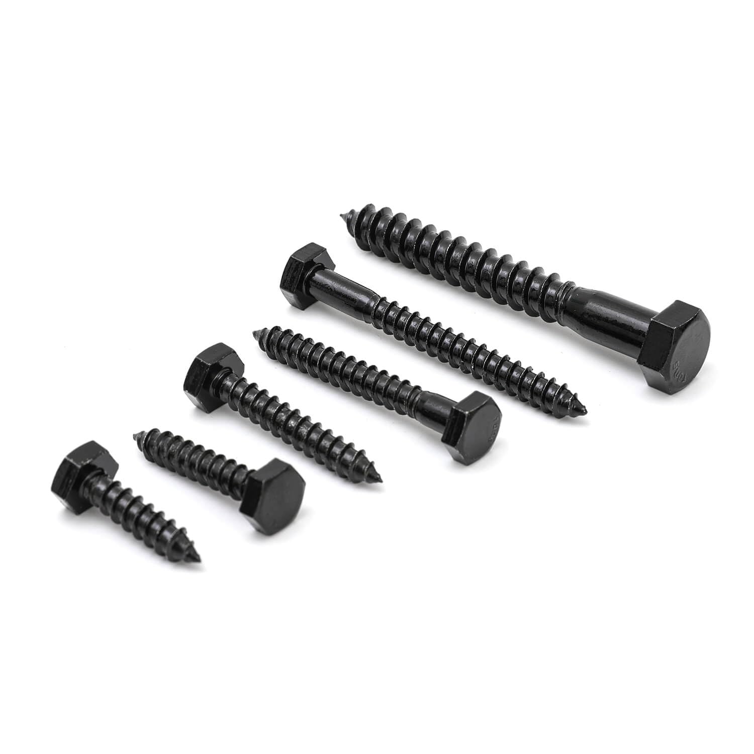 Qlvily 25PCS Stainless Steel Black Lag Bolts 1/4" x 1-1/2" Hex Lag Screws, Washers Included