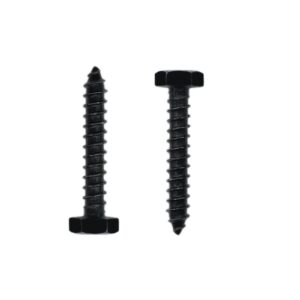 Qlvily 25PCS Stainless Steel Black Lag Bolts 1/4" x 1-1/2" Hex Lag Screws, Washers Included