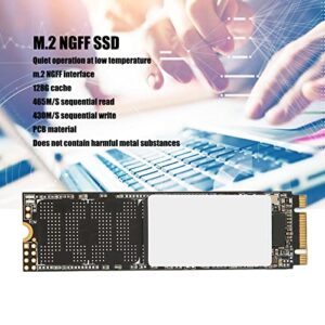 128G M.2 NGFF SSD, Internal Solid State Drive High Performance Hard Drive for Laptop Desktop Computer, Low Temperature Quiet Operation