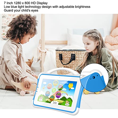 7In Tablet, 1GB RAM 32GB ROM 5G WiFi Tablet, Support 3G Network Eye Protection Kids Learning Drop Protection Sleeve Design 3000mAh High Capacity Battery, Tablet for Android 10(US Plug)