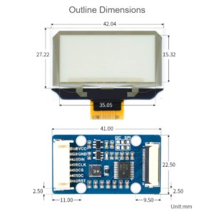 1.51inch Transparent OLED Display Module 128×64 Resolution Light Blue Color Display OLED for Raspberry Pi/Arduino/STM32,Full Viewing Angle,Embedded Independent Driver Chip,SPI/I2C Interfaces