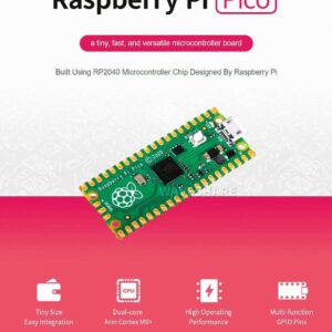 Adeept Raspberry Pi Pico with Pre-Soldered Header and USB Cable, Microcontroller Mini Development Board, Based on Raspberry Pi RP2040 Chip, Dual-Core ARM Cortex M0+ Processor