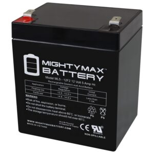 mighty max battery 12v 5ah f2 sla replacement for universal power ub1250