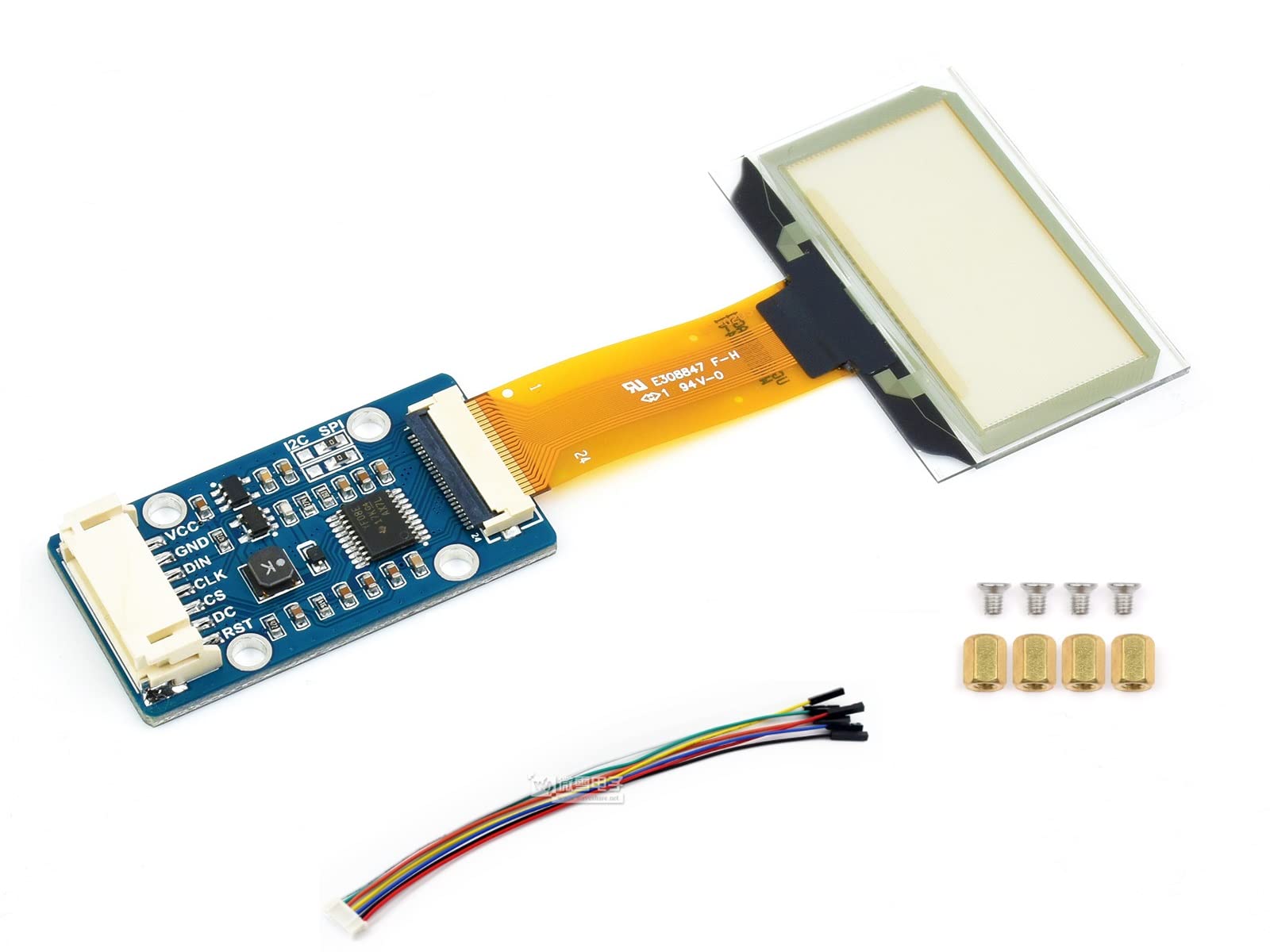 1.51inch Transparent OLED Display Module 128×64 Resolution Light Blue Color Display OLED for Raspberry Pi/Arduino/STM32,Full Viewing Angle,Embedded Independent Driver Chip,SPI/I2C Interfaces