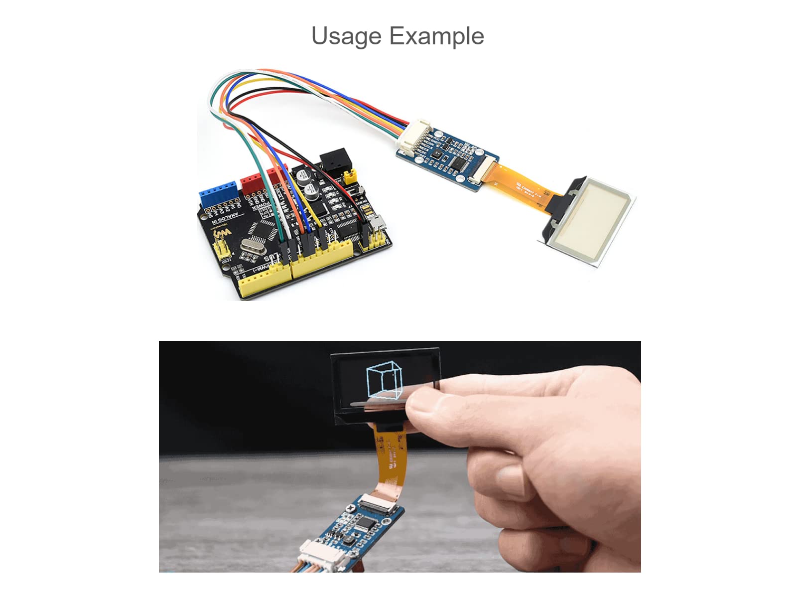 1.51inch Transparent OLED Display Module 128×64 Resolution Light Blue Color Display OLED for Raspberry Pi/Arduino/STM32,Full Viewing Angle,Embedded Independent Driver Chip,SPI/I2C Interfaces