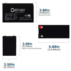 Mighty Max Battery 12V 7Ah F2 Replacement Battery Compatible with APC Back-UPS NS1250, NS 1250-2Pack