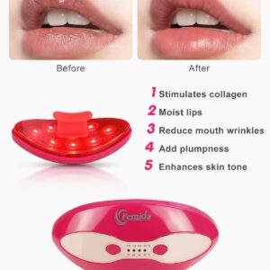 FERNIDA Red Light Device, 2 in 1 Lip and Eye Care Tool with Heated for Anti-Aging, Smooth Lip Wrinkles, Lip Plumper and Reduce Dark Circles,4 Levels Heating Temps, Red