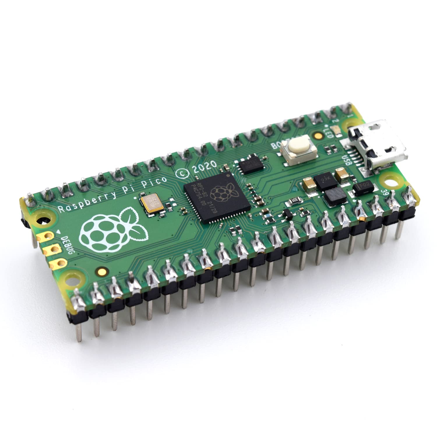 Adeept Raspberry Pi Pico with Pre-Soldered Header and USB Cable, Microcontroller Mini Development Board, Based on Raspberry Pi RP2040 Chip, Dual-Core ARM Cortex M0+ Processor