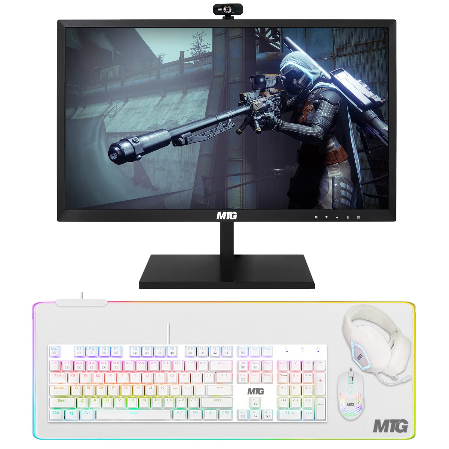 TechMagnet All in one Desktop Computer, Cheetah 6, Intel Core i5 6th Gen 2.5 GHz, 8GB DDR3, 120GB SSD, 27 inch LED Monitor, MTG Gaming Kit with Webcam, Win10 Pro (Renewed)