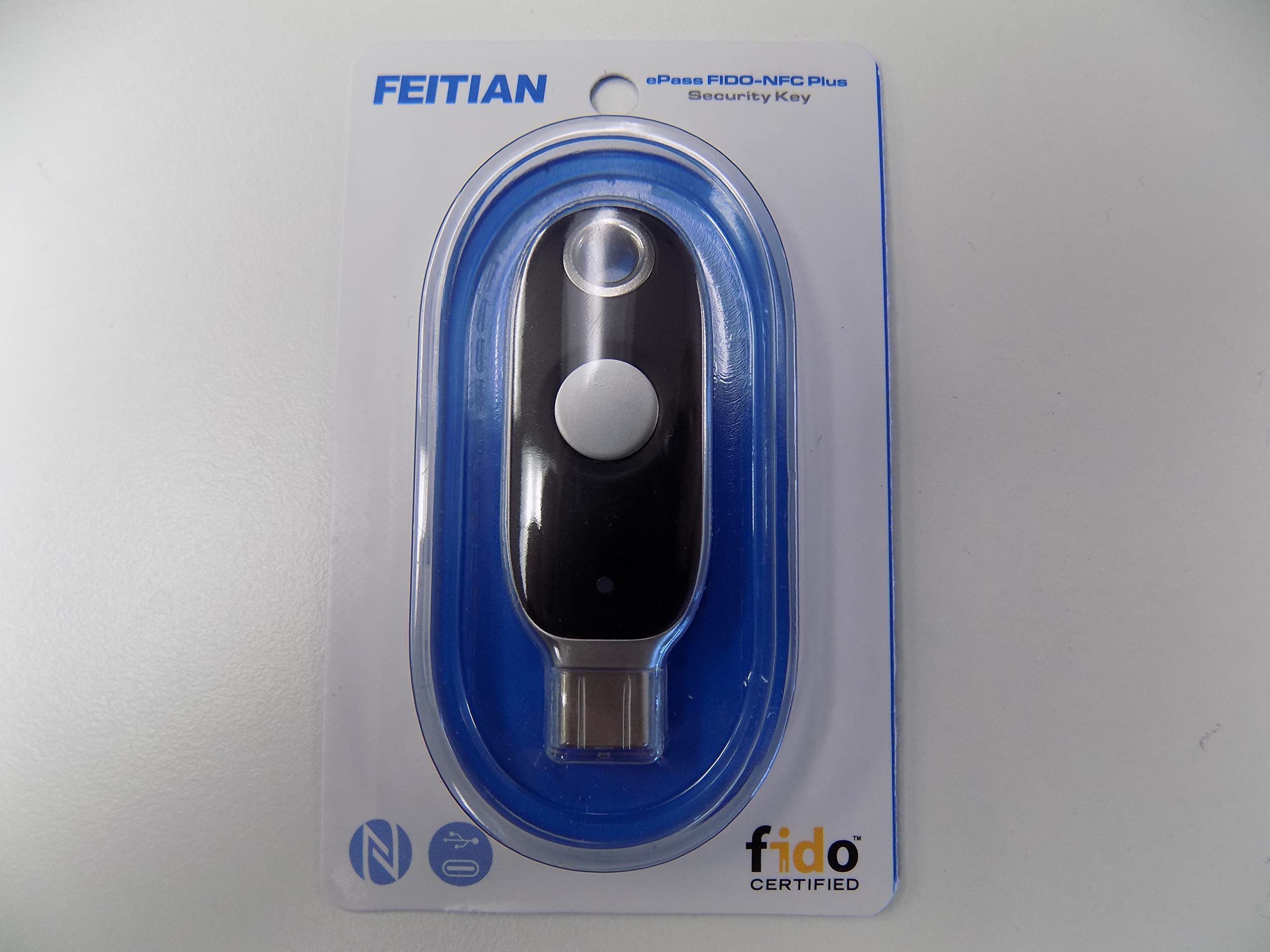 FEITIAN ePass K40 Plus - USB Security Key - Two Factor Authenticator - USB-C with NFC, FIDO U2F + FIDO2, PIV - Help Prevent Account Takeovers with Multi-Factor Authentication