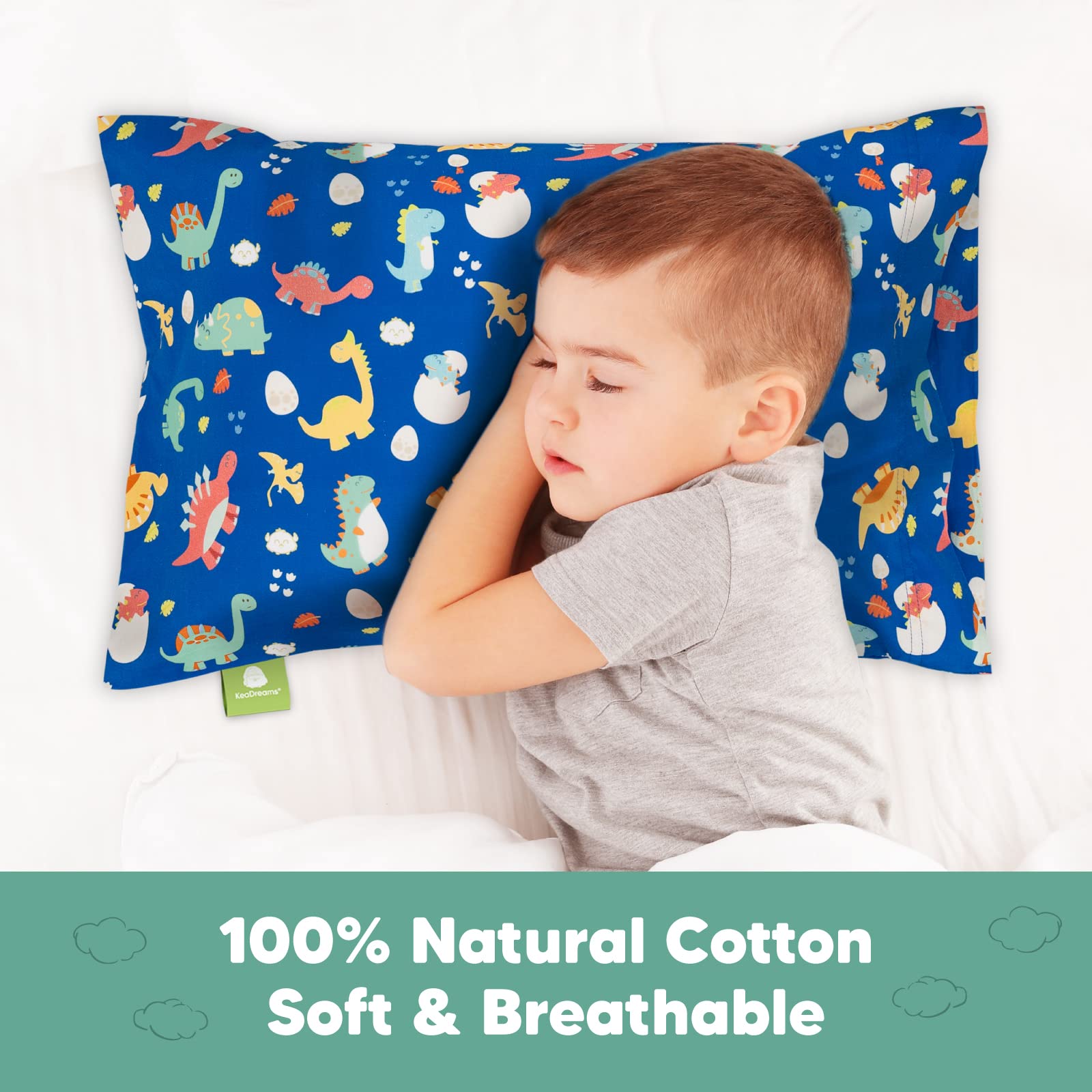 KeaBabies Toddler Pillowcase for 13X18 Pillow - Organic Toddler Pillow Case for Boy, Kids - 100% Natural Cotton Pillowcase for Miniature Sleepy Pillows - Toddler First Pillow