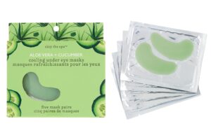 jean pierre skip the spa aloe vera + cucumber under eye masks, 5 pairs