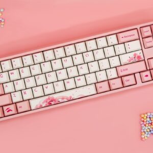 Varmilo Ducky x Miya Mac Pro Sakura R2 White LED 65% Double Shot PBT Mechanical Keyboard (Cherry MX Red)