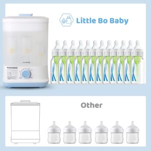 Bottle Steamer and Dryer, Little Bo Baby Bottle Steamer and Dryer, 5-in-1 Electric Steamer and Dryer, Safe and Easy One-Dial Control Steamer