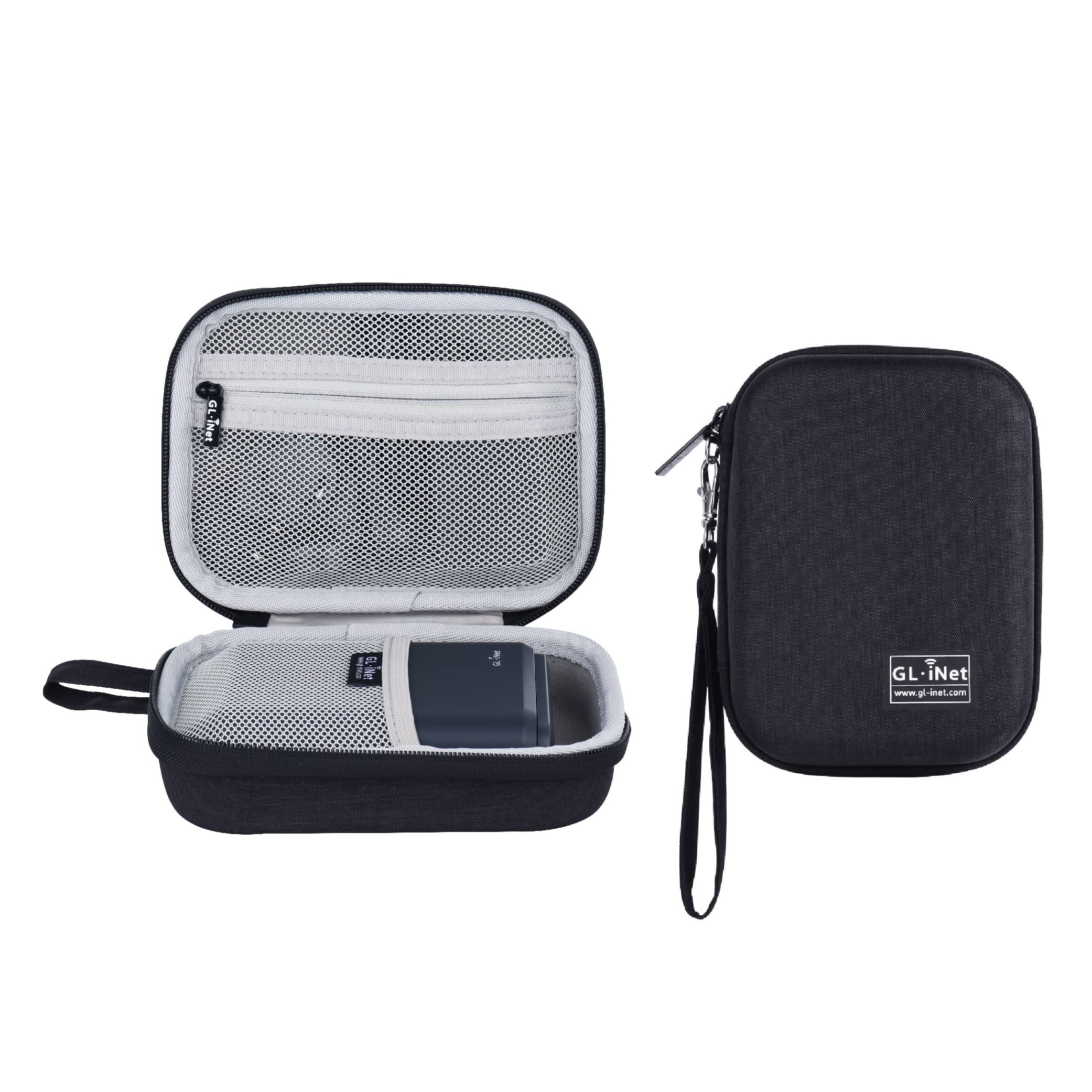 GL.iNet GL-AXT1800 (Slate AX) Pocket-Sized Wi-Fi 6 Gigabit Travel Router & Gadget Organizer Case (Black)