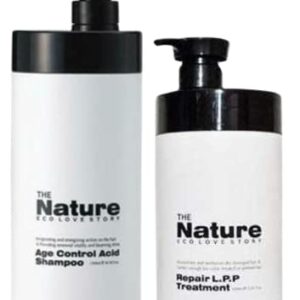 The Nature Eco Love Story Age Control Acid Shampoo (1200ml/ 40.58 fl. oz) & Repair L.P.P Treatment (1000ml/ 33.82 fl. oz)