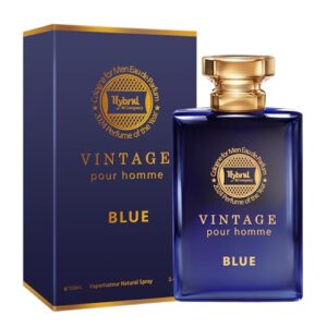 hybrid & company vintage blue men’s classic scent perfume eau de toilette spray 100 ml