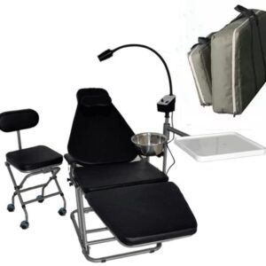 Portable Foldable Chair with LED Exam Light Lamp and Tray + Doctor's Stool Nylon Bag