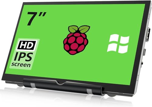 HAMTYSAN Raspberry Pi Screen, 7 Inch Portable Monitor External Display 800x480 IPS Screen Small HDMI Monitor for Raspberry Pi 400/4/3/2/Zero/B/B+ Jetson Nano Win11/10/8/7 (Non-Touch)