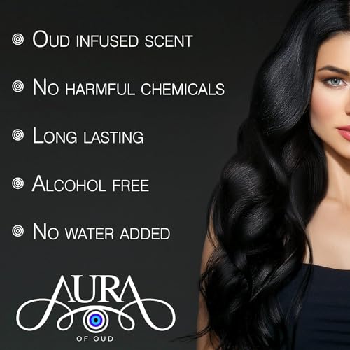 Aura Of Oud, Hair Fragrance, Pure and Feminine Almas Scent, 100% Pure, Alcohol-Free Perfume for Women, Sandalwood and Vanilla Top Notes