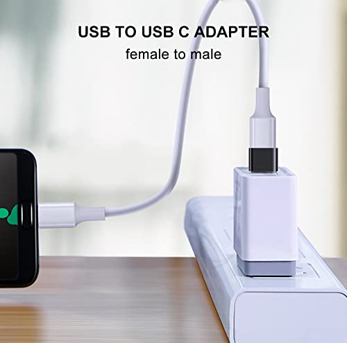 USB C to USB Adapter 4 Pack, USB Female to USB C Male OTG Adapter, USB C Adapter Compatible with MacBook Pro, Samsung Galaxy, Type-C Phones, Laptops, Tablets and More (2 Black and 2 White)