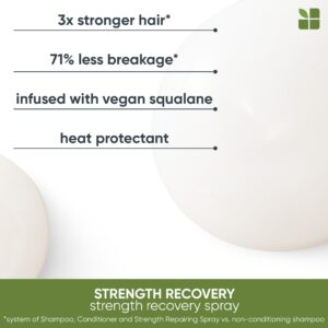 Biolage Strength Recovery Leave-In Conditioner Spray | Hair Repairing Heat Protectant & Detangler | Strengthens & Prevents Damage | For Damaged & Sensitized Hair | Vegan | Cruelty-Free | 7.8 Fl. Oz