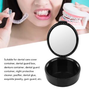 Denture Case, Durable PP Safe Odorless No Leak Denture Bath Box Dental Denture Case Denture Cups Bath Dentures Container for Traveling Denture Cup Denture Bath Case for Denture The Elderly(Black)