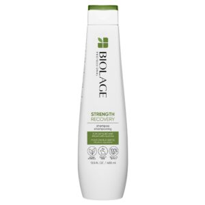 biolage strength recovery shampoo | gently cleanses & reduces breakage | for all damaged & sensitized hair | vegan | cruelty-free | strengthening shampoo | infused with vegan squalane | 13.5 fl. oz