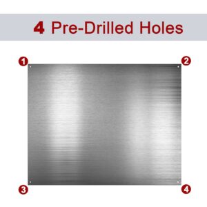 24 by 30 Inch Reversible Stainless Steel Backsplash Metal Backsplash Kitchen Backsplash Behind Stove Metal Sheet Panels with 4 Pre Drilled Holes and Screws for Wall Protector (1 Set)